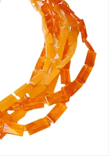 Vintage 1940 Japanese Lucite Flat Bead Strung Bead Multi Stand Necklace Rare - Picture 4 of 5