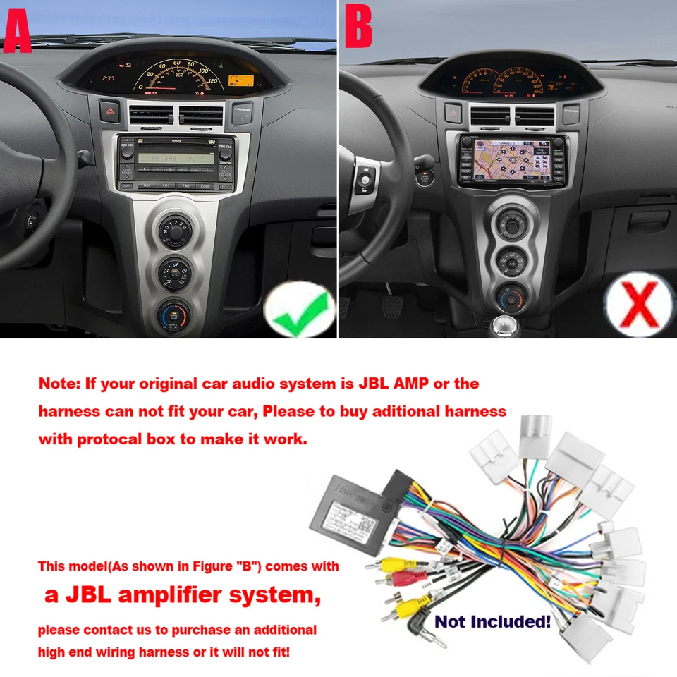 Radio de coche Apple Carplay Android 13 estéreo SWC GPS navegación para Toyota Yaris 2007-2011 Foto 3 de 4