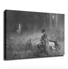 The Vision of St Hubert Canvas Poster Modern Aesthetic Picture Wall Art