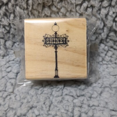 Shine! Lamp Post Wood Mounted Rubber Stamp 2 x 2