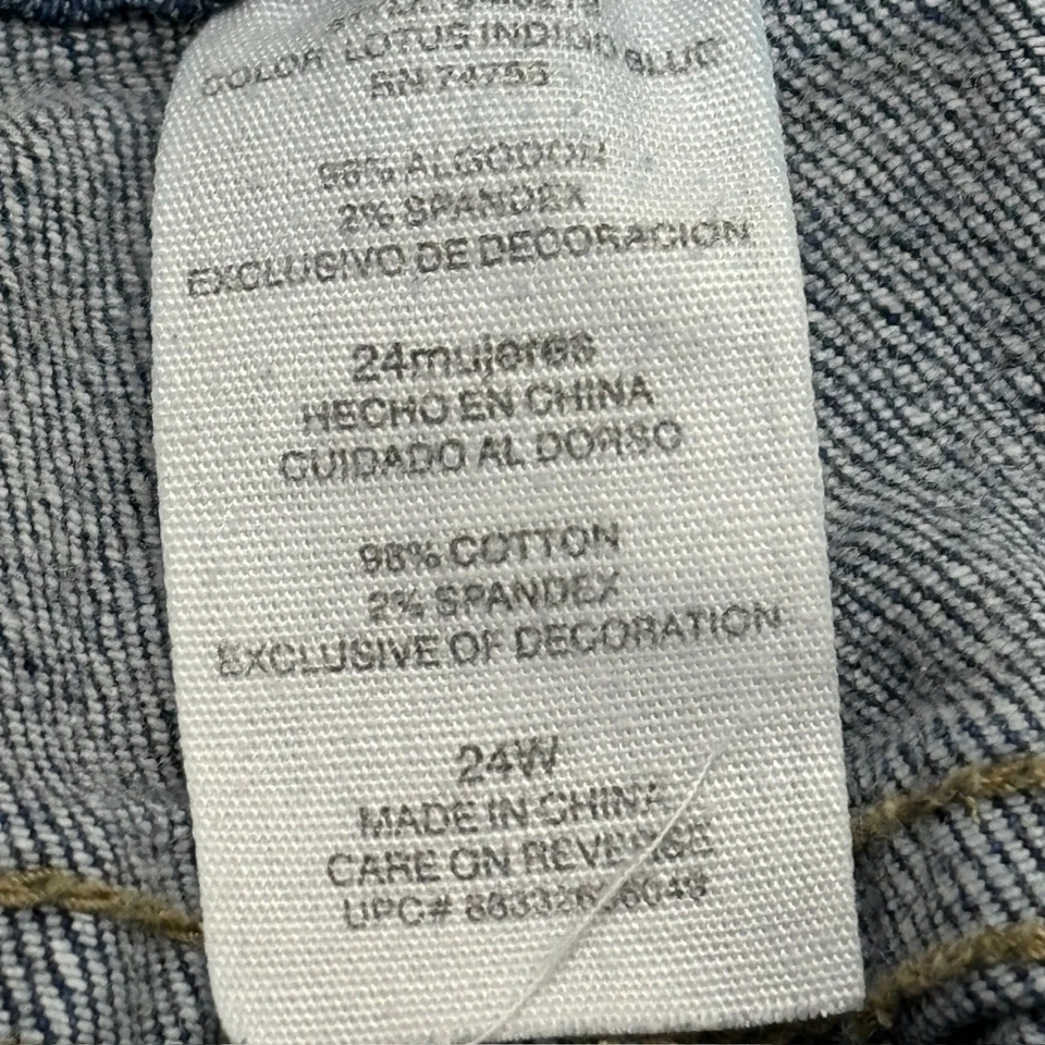 Pantalones cortos vaqueros JMS Skimmer traseros con solapa bolsillos para mujer talla 24W azul lavado oscuro Foto 3 de 4