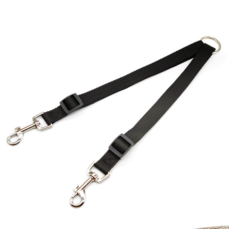 2 Way Dog Dual Leash Pet Lead Double Coupler Adjustable Walk Nylon