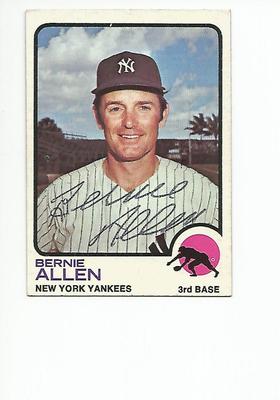 BERNIE ALLEN Autographed Signed 1973 Topps Baseball card New York ...