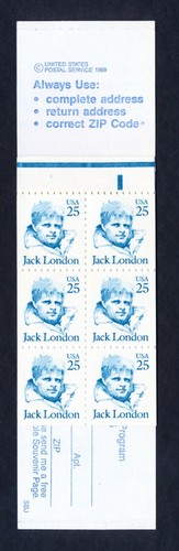 US Scott #2197a BK152 Jack London Complete Booklet 12 x 25¢ - Bild 3 von 3