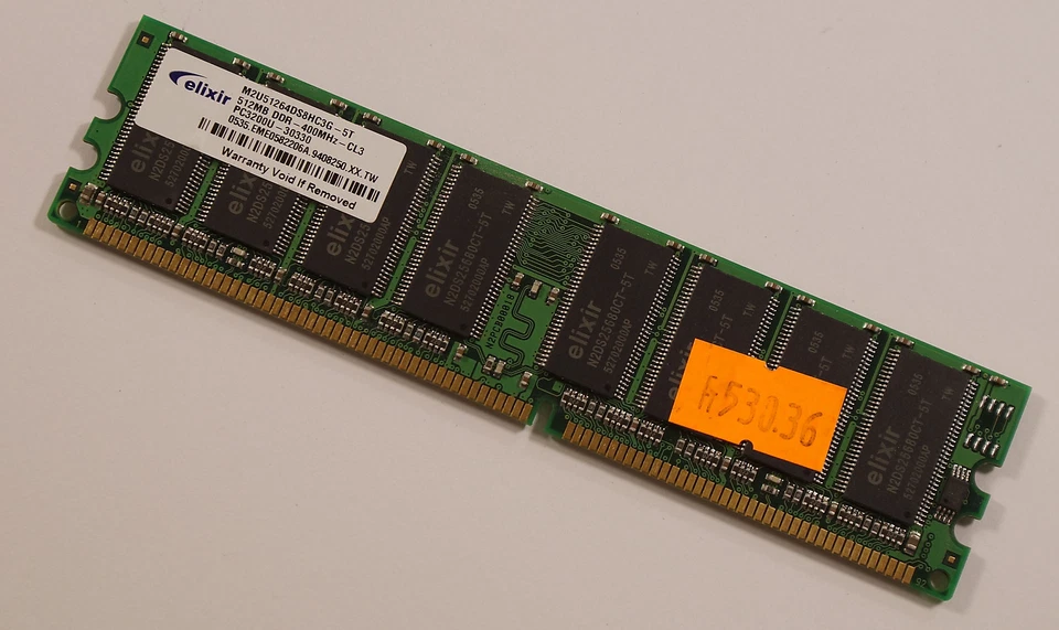 Elixir M2U51264DS8HC3G (512 MB DDR SDRAM 400 MHz DIMM 184-pol.) RAM TOP!