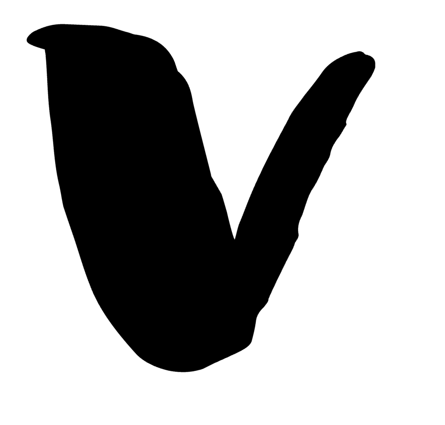 V Monogram Letter Initial Blossom Font Vinyl Decal Sticker A1577