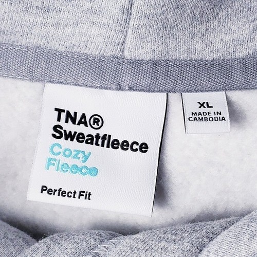 Aritzia TNA Sweatfleece Cozy Fleece Perfect Fit Hoodie Sweatshirt Gray Size XL - Picture 6 of 7