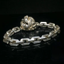 Antique Collection Bully Dog Silver Chain Men's Bracelet Silver Bracelet
