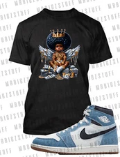 Golden Angel Money Tee Shirt To Match J1 Retro High Bleached Denim Sneaker Sport