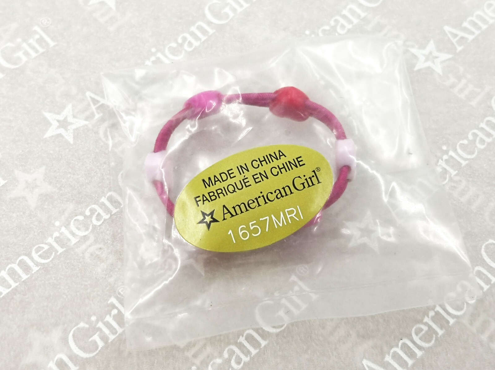 American Girl bracelet from Red hearts ruffle dress set for 18'' doll