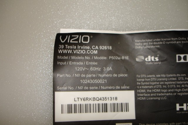 Replacement TV Part VIZIO P502UI-B1E LBM500P0204-AI-3(R