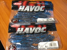 2 Packs Havoc 5" Wide Load Soft Plastic Fishing Baits Skywalker Blue Black