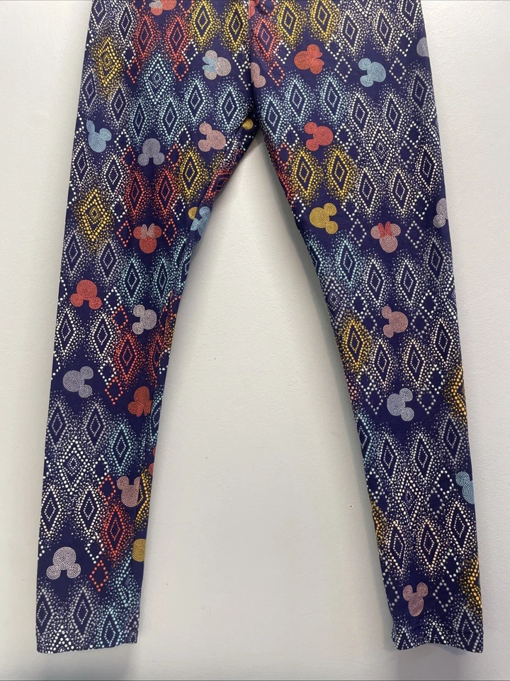Lularoe Leggings Tall and Curvy Disney Mickey Mouse Blue Orange Yellow Diamond - Image 3 of 4