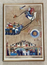 Raphael Abecassis , "Floating Jerusalem" Print, Hand Signed, Framed, Religious