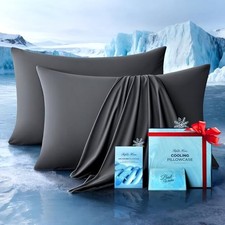 Ultra-Chill Cooling Pillowcase Set of 2 for Hot Sleepers, Softer Than Silk