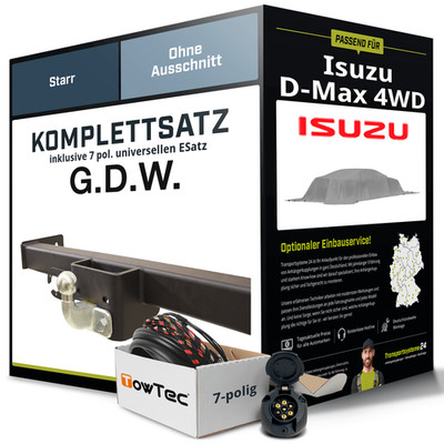 Anhängerkupplung starr für ISUZU D-Max 4WD +E-Satz AHK