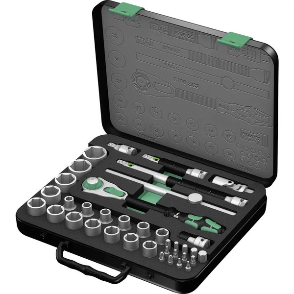 Wera 8100 SC 2 Zyklop SteckschlüSselsatz Metrisch 1/2 (12.5 Mm) 37Teilig-image