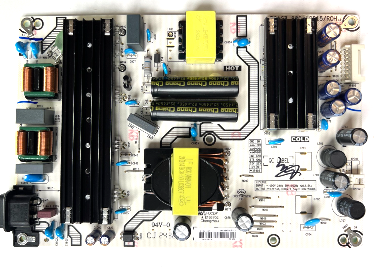 HISENSE 65A6NTUK SMART TV POWER SUPPLY BOARD RSAG7.820.12515/R0H    405621