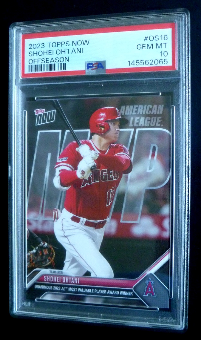 2023 TOPPS NOW OFFSEASON SHOHEI OHTANI #OS16 PSA 10 GEM MINT 2023 AL "MVP" view 1