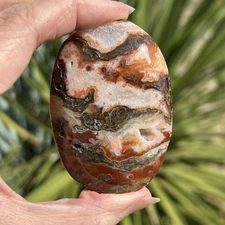 Red Moss Agate Palm Stone Crystal (1)