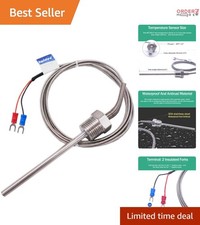 Temperature Sensor Probe Stainless Steel NPT 1/2" 6x100mm K Type Thermocouple