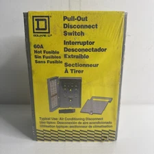 SQUARE D PULL OUT DISCONNECT SWITCH BOX 60A NON FUSIBLE A/C NEW! FREE SHIPPING!