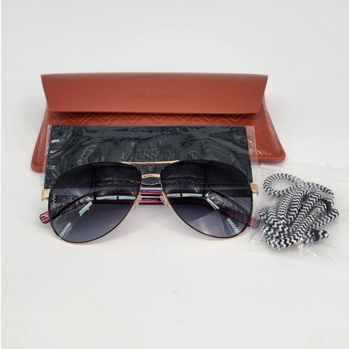 Missoni Gold and Black Frame Women's Aviator Sunglasses - Picture 12 of 12
