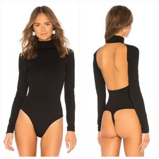 LPA Back Cut Out Bodysuit in Black XXS