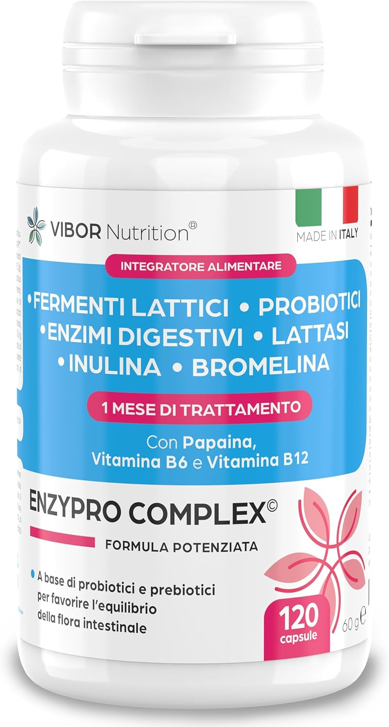Vibor Enzypro Complex 120 Cps: Fermenti Lattici Vivi e Drenante Forte