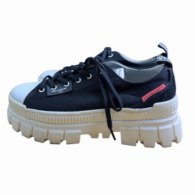 Palladium Revolt Lo TX Womens Platform Sneakers  US Size 10 Black Marshmallow