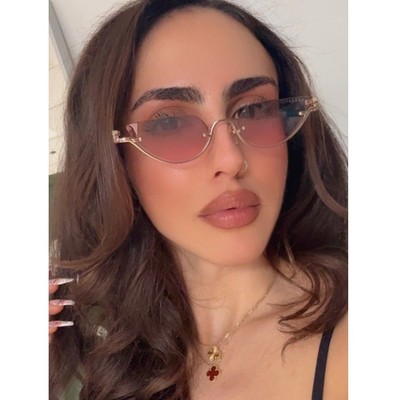 NEW Gucci GG1603S Gold Cat Eye Pink Mirror Sunglasses $650  display picture 2