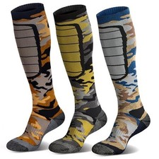 Merino Wool Ski Socks, Cold Weather Socks for Snowboarding, Snow, X-Large Camo