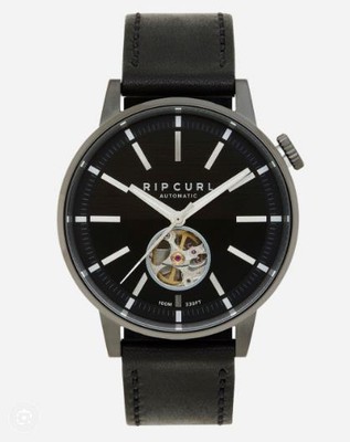Rip Curl DRAKE AUTOMATIC LEATHER SURF WATCH New - 008MTI Gunmetal