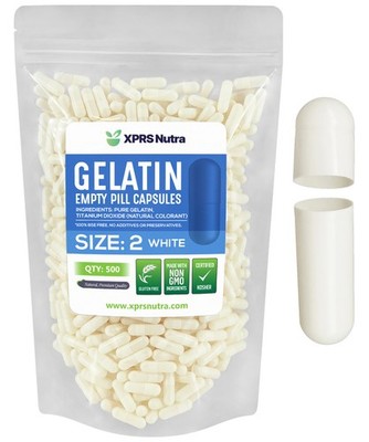 Size 2 White Empty Gelatin Capsules Kosher Pill Gelcaps Gel Caps Made in USA