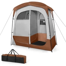 2 Room Shower Tent Oversize Privacy Shelter Portable Dressing Toilet Outdoor