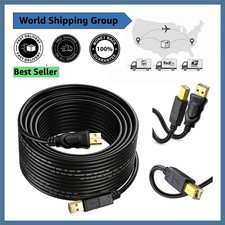 USB 2.0 A-Male to B-Male Cable 10 Feet - High-Speed Printer/Scanner Connection