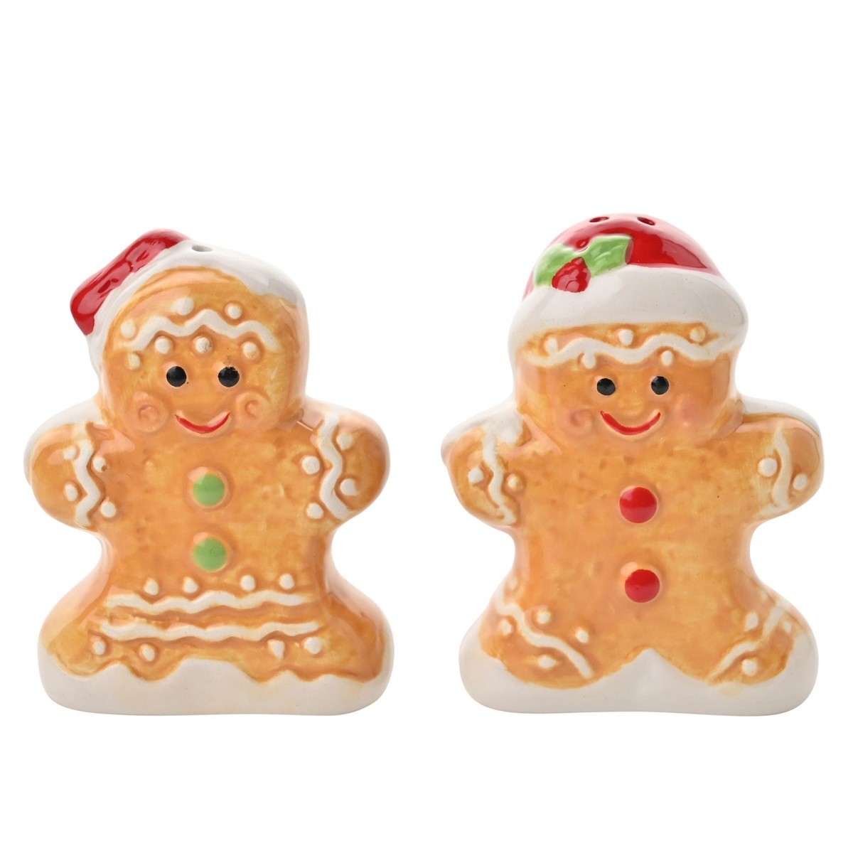 Christmas Salt and Pepper Shakers Gingerbread Design by Widdop Festive Homeware