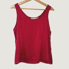 Vintage 90s Victoria's Secret 100 Silk Cami Gold Label Small Tank Top Red