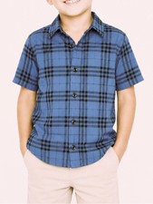 Burberry Boys Shirt Short Sleeve Size 4Y Striped Button Down