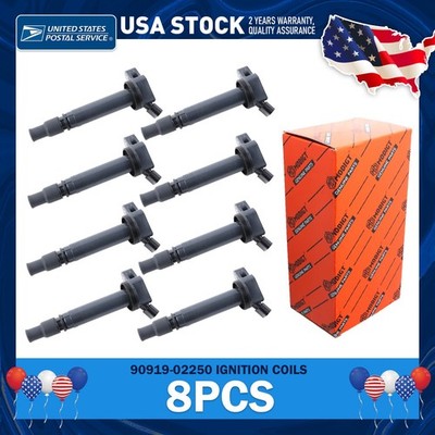 8X Ignition Coil 90919-02250 For LS460 GX460 LS600h Toyota Sequoia Tundra UF507