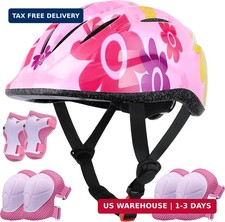 Kids Helmet Adjustable with Sports Protective Gear Set Knee Elbow Wrist
