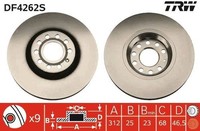 2 X Bremsscheibe TRW DF4262S FüR Audi A4 Avant A4 A6 VW