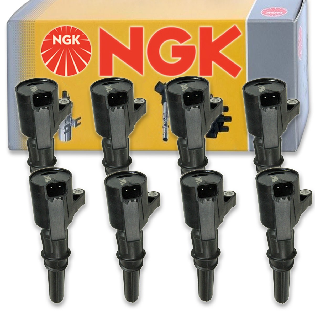 8 pcs NGK Ignition Coil for 1997-2002 Ford E-150 Econoline 5.4L 4.6L V8 - sa