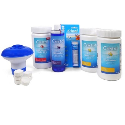 CRISTAL Wasserpflege-Set 7-tlg. Chlor für kleine Pools Frame-Pool Quick-Up-Pool