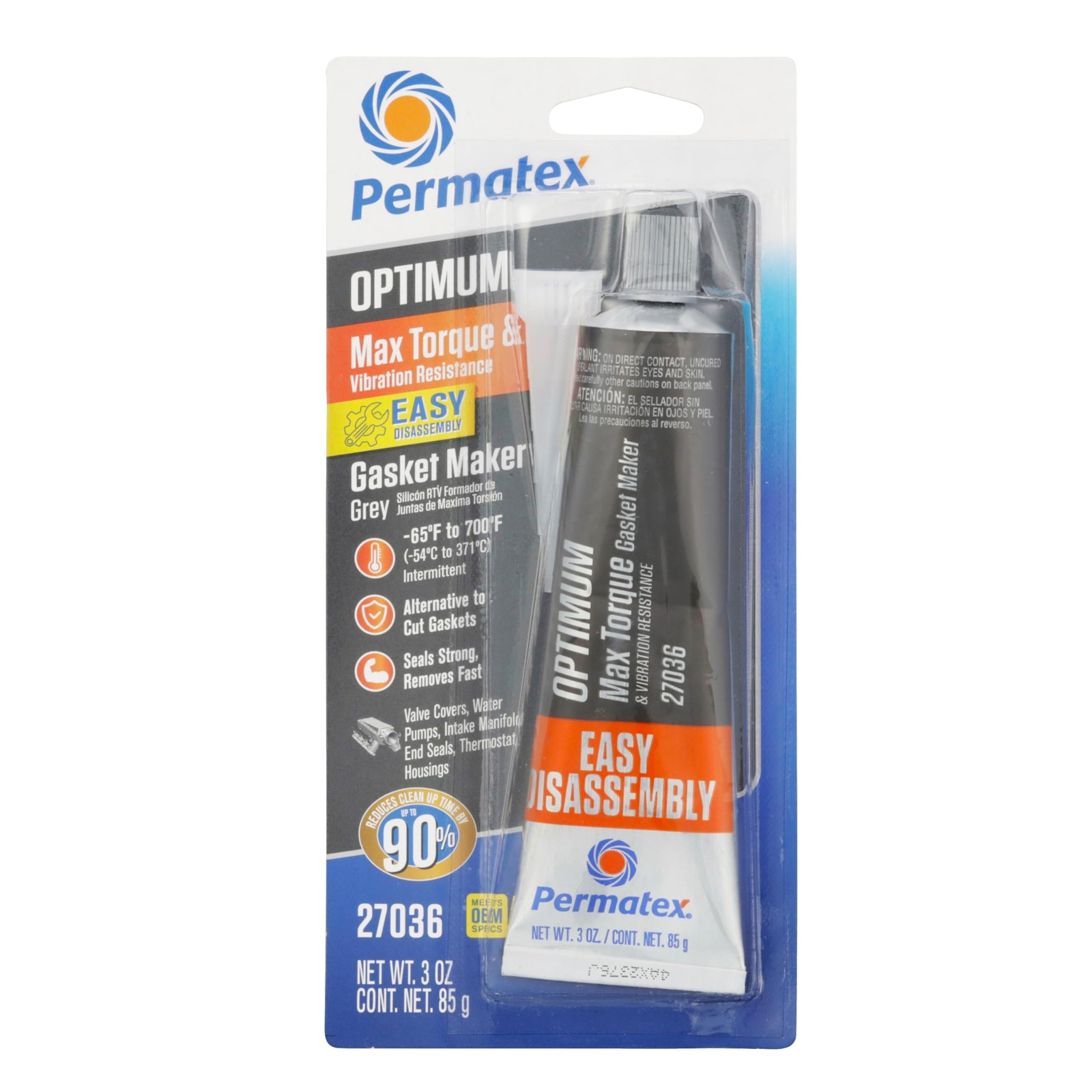 Permatex 27036 Optimum Grey Gasket Maker 3 oz 3 Fl. Oz.,