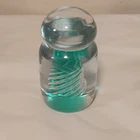 Large Vintage Blenko Turquoise Art Glass Air Twist SPIRAL Knob Paperweight