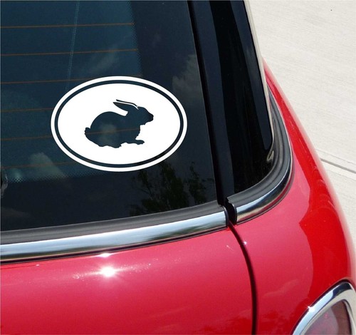 Euro Bunny Rabbit Bunnies Graphic Decal Sticker Car Wall Oval NOT Two ...