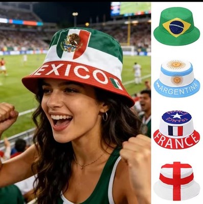 2026 World Cup Football Fan National Flag Bucket Hat