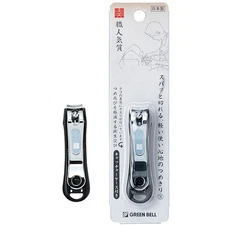 [Green Bell] Finger and Toe Nail Clipper with Catcher Size S Black NC-137 F/S
