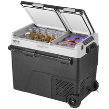 58L Portable Dual-Zone Fridge: 12V/24V DC AC, -4 F 68 F, LED Control